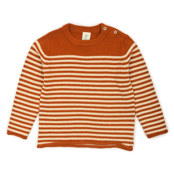 AL NA Brown White Lining Sweater