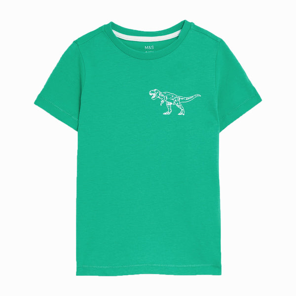 MS Boy Green T-Shirt Dinosaur Print