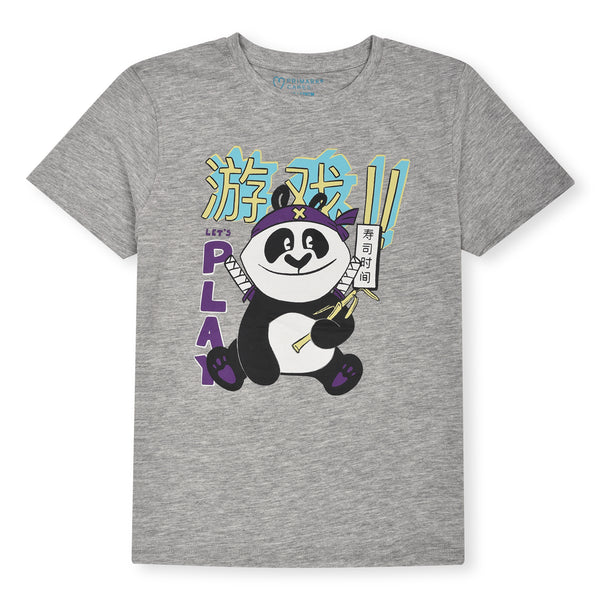 PRM Boy Grey T-Shirt Panda Print