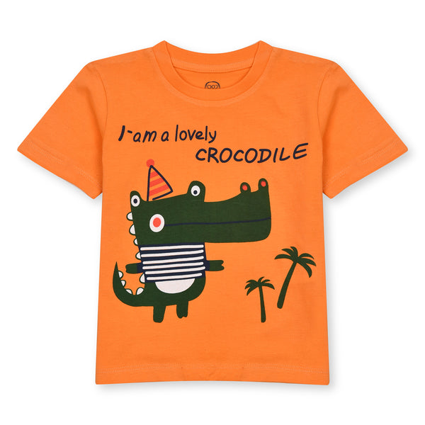 CC Boy Orange Crocodile Design T-Shirt