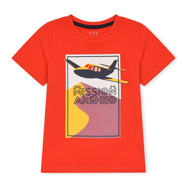 Ok Soft Cotton Jersey Red With Airplane Printed T-Shirt
