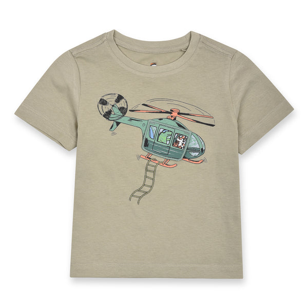 Boy Soft Cotton T-shirt Helicopter Printed