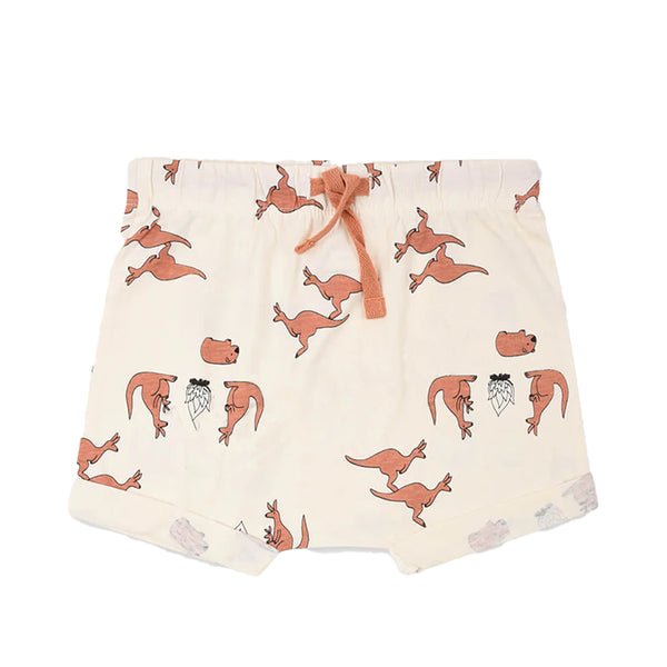 BB Imported Soft Cotton Jersey Off White Kangaroo Printed Short
