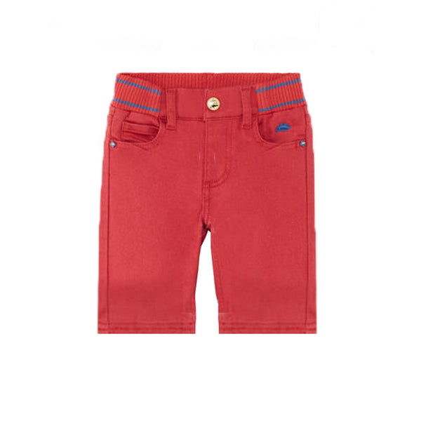 SM Boy Red Short With Dinosaur Embroidery