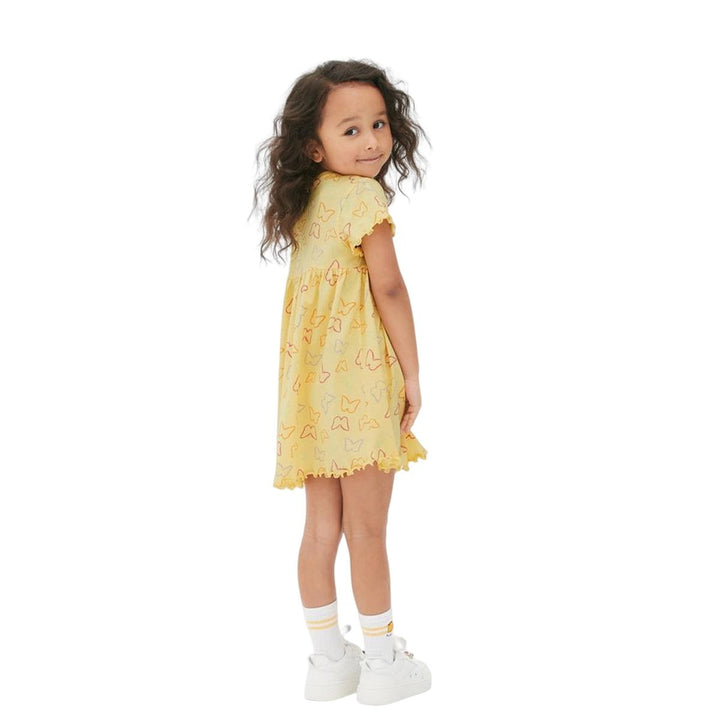 PRM Short Sleeves Jersey Organic Cotton Dress With Butterfly Print - TinyTikes.pk