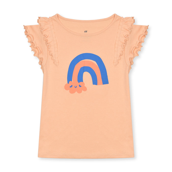 HM Girl Peach Rainbow Shirt