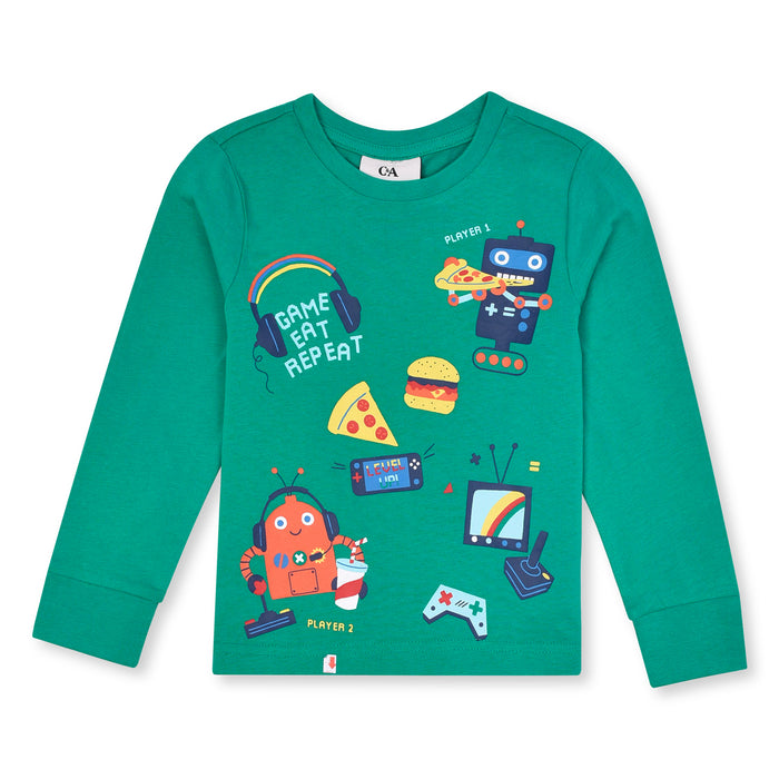 CA Boy Green Gaming Design Full Sleeves Shirt