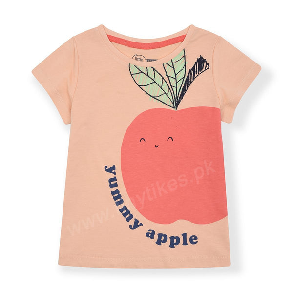 LK Girl Apple Short Sleeves T-Shirt - TinyTikes.pk