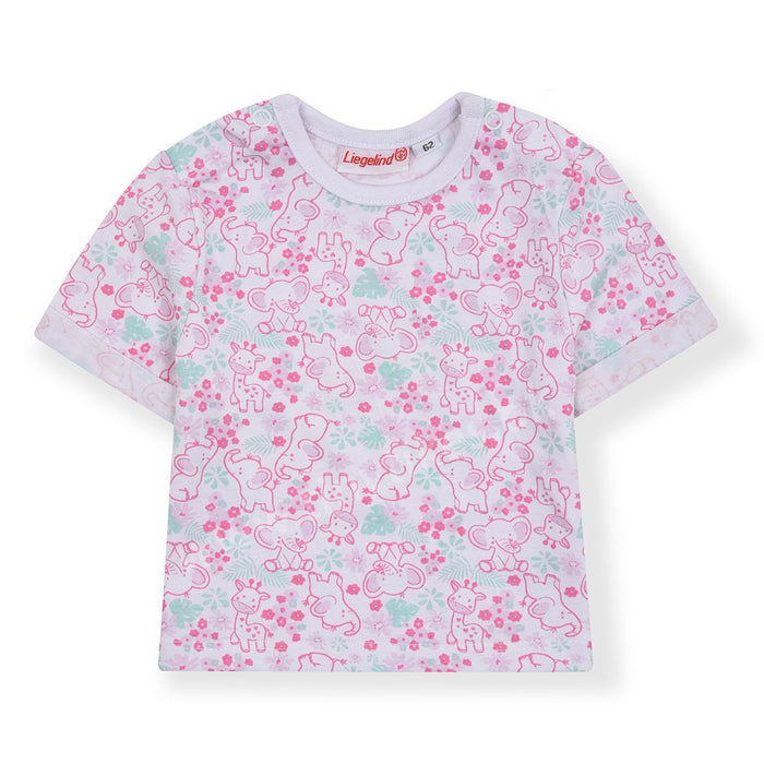 LGND Girl Short Sleeves T-Shirt White Color Animal Print - TinyTikes.pk