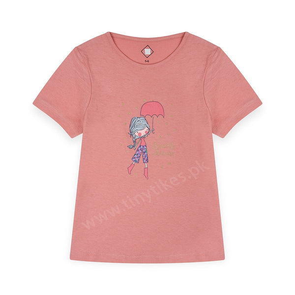 T E X Girl Dark Pink Doll T-Shirt - TinyTikes.pk