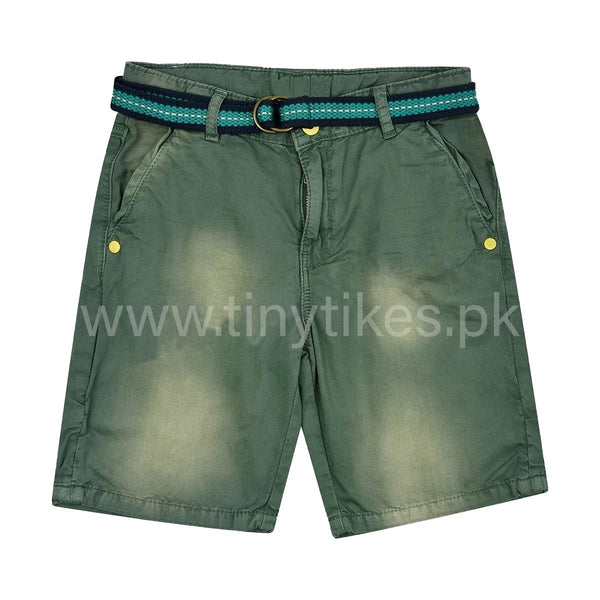 OM Shorts Green Color With Belt - TinyTikes.pk