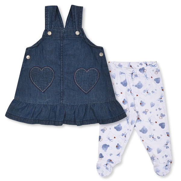 PRE NA TAL Girl Denim Blue Heart Design Two Pics Set