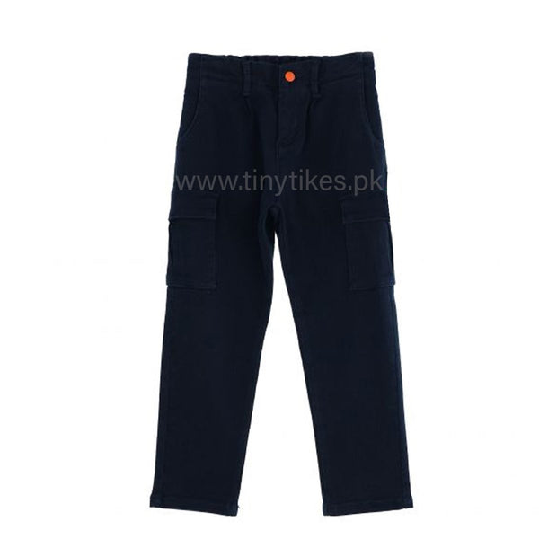 OM Dark Blue Pant With Side Pocket  For Boys - TinyTikes.pk