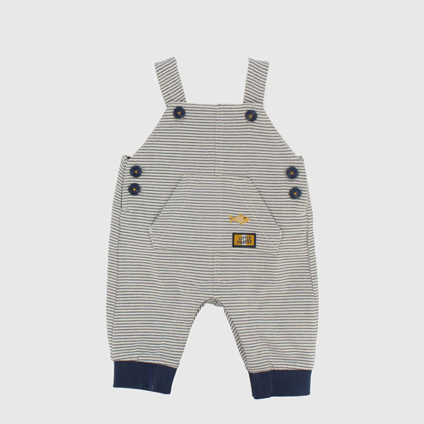 PMO Boy Blue Lining Fish Embroidery Dungaree