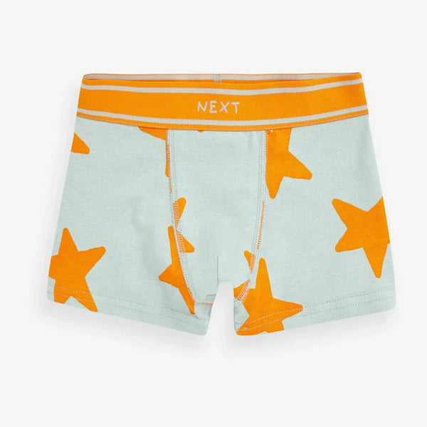 NXT Boy Light Green Orange Star Printed Underwear