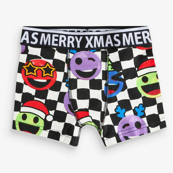 NXT Boy Cheque Emoji Printed Underwear