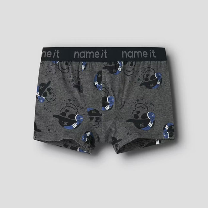 N IT Grey Skull Printed Boxer