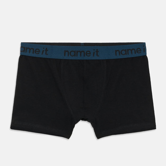 N IT Black With Blue Printed Rib Boxer