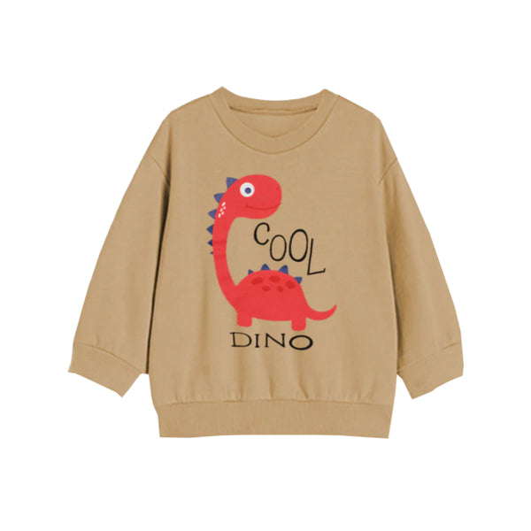 KC7 Boy Brown Dino Design Sweat Shirt