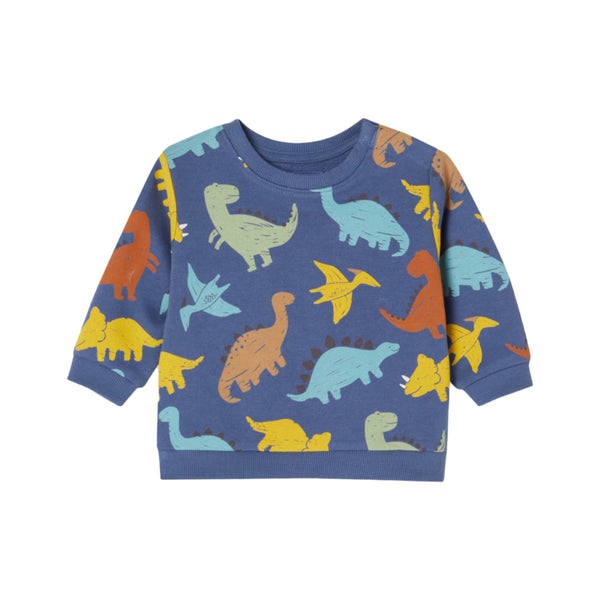 BABY Boy Blue Color Dinosaur Print Sweatshirt