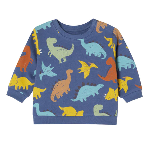 BABY Boy Blue Color Dinosaur Print Sweatshirt