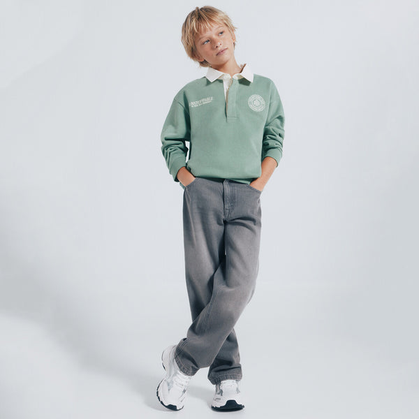 SP FD Boy Green Off-white Coller With New Rebel Club Embroidery SweatShirt