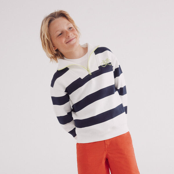 SP FD Boy Blue and White Lining Inner Fleece Sweatshirt