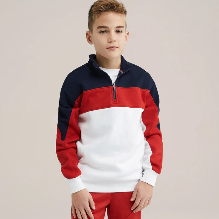 BOY Blue Red White Inner Fleece Sweat Shirt