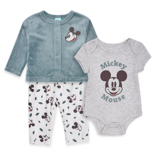 DIS NY Boy Mickey Mouse Embroidery Three Piece Set