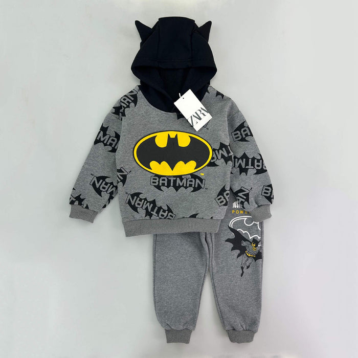 ZR Boy Batman Printed Inner Fleece Two Piece Set