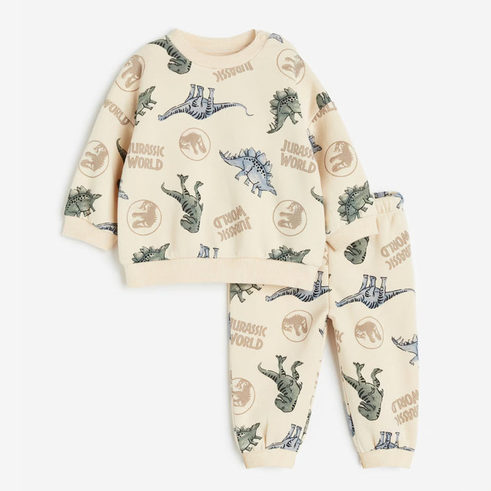 ZR Boy Dino Printed Inner Fleece Two Piece Set
