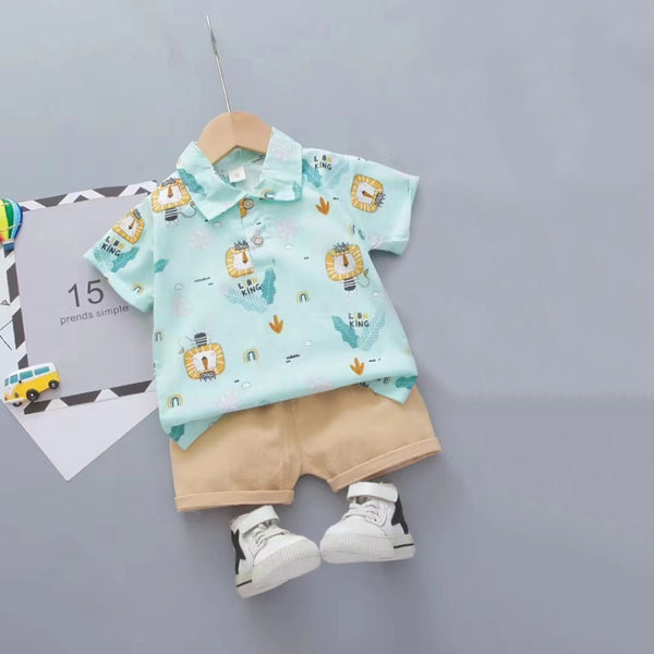 Boy Short And Polo T-Shirt Two Piece Set