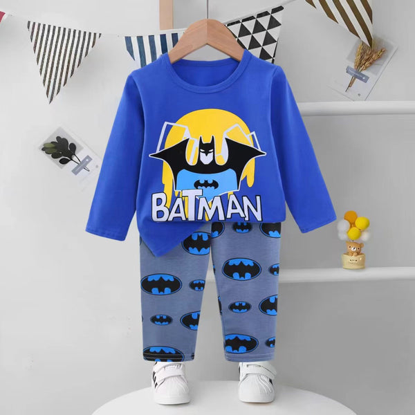 Boy Blue Color Batman Design Two Piece Set