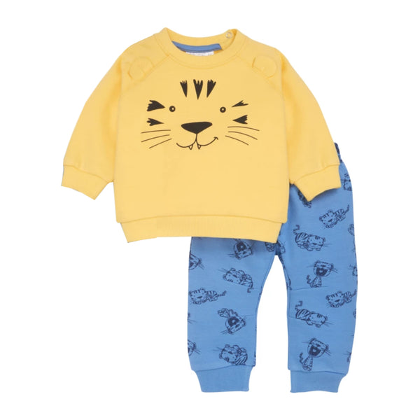 ER GEE Boy Yellow Tiger Design Inner Fleece Two Piece Set