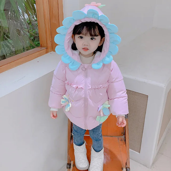 Baby Girl Pink Butterfly And Floral Jacket