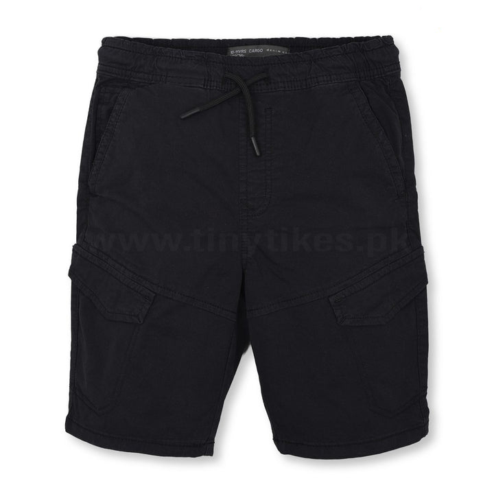 Black Cotton Short For Boys - TinyTikes.pk