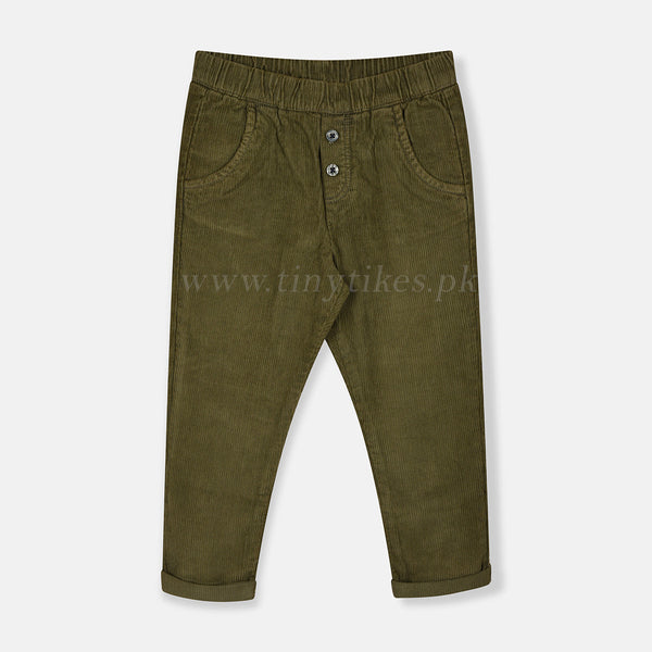 Boy Green Corduroy Pant