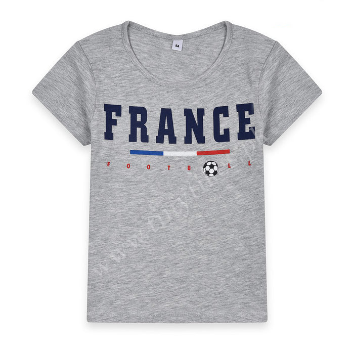 Boy T-Shirt Silver Grey With Football - TinyTikes.pk