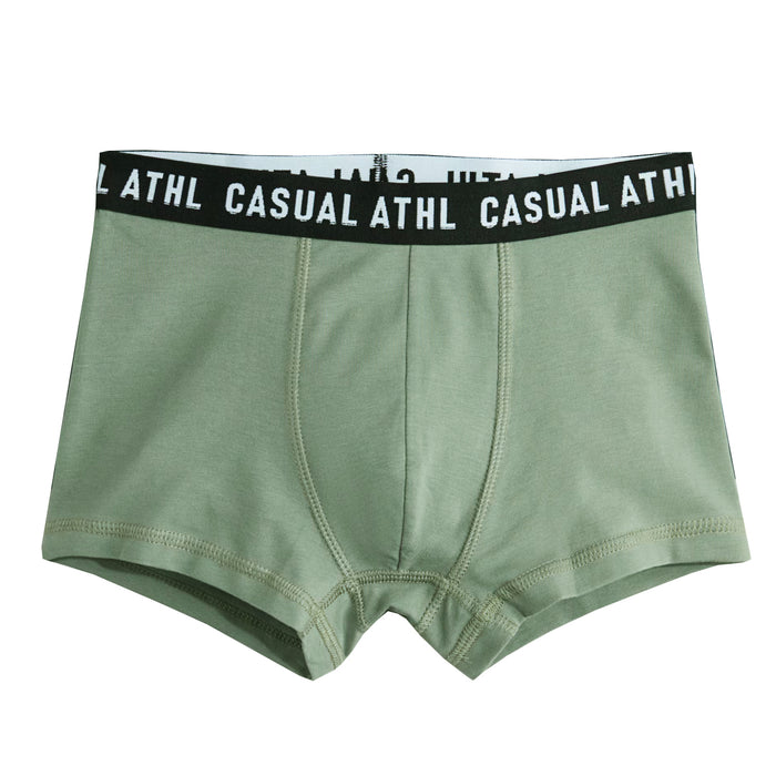 HM Boy Green Boxer with Black Casual Printed Rib