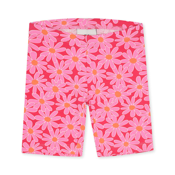 CA Soft Jersey Pink Floral Printed Biker Shorts - TinyTikes.pk