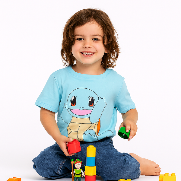 HM Boy Sky Blue Pokémon Character Printed T-Shirt