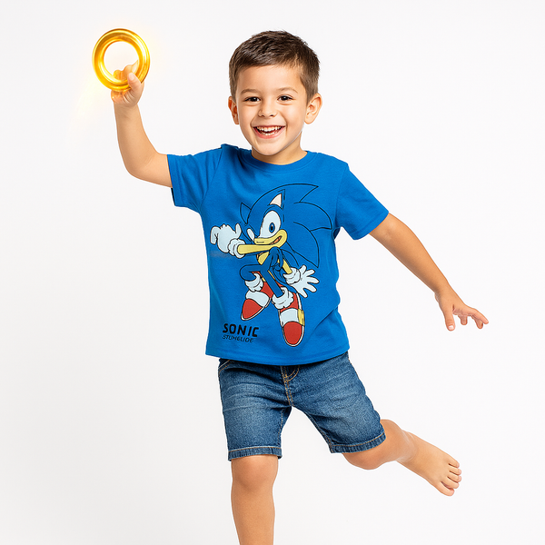 HM Boy Blue Sonic Character Printed T-Shirt