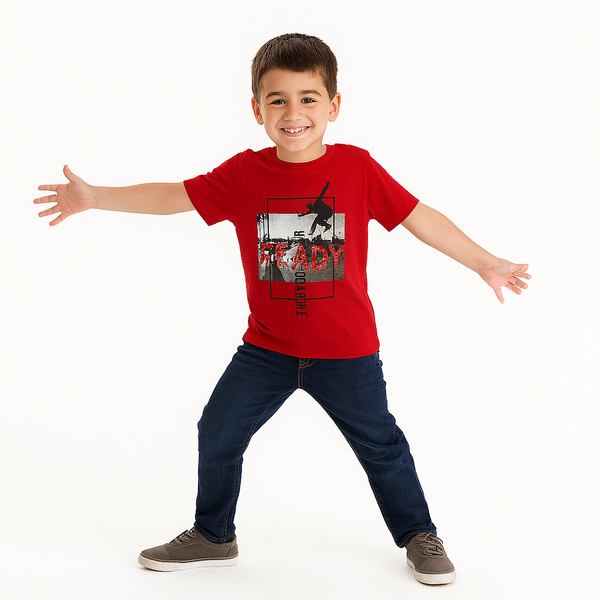 S Oliver Boy Red Ready Printed Jersey T-Shirt