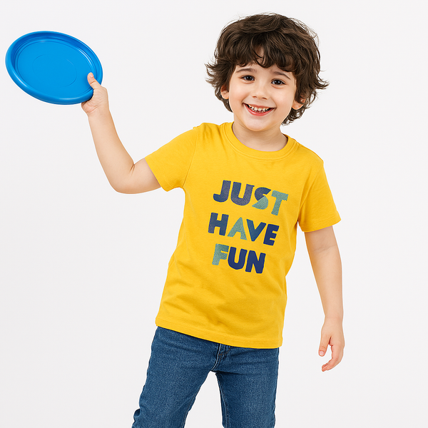 OK Boy  Mustard Slogan Jersey T-Shirt