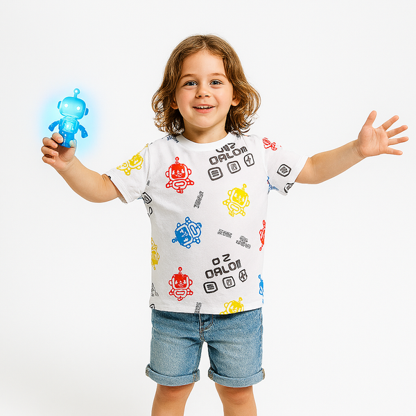 IDO Boy White Digital Boy Printed T-Shirt