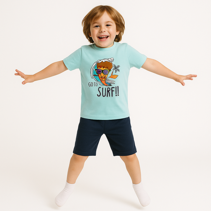 UNI Sea Green With Beach Printed Jersey T-Shirt