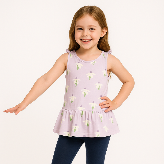 MC Girl Purple Flower Design Top Frock