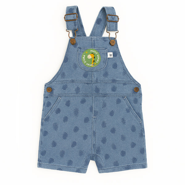 Denim Boy Blue Dungaree Leaf Printed