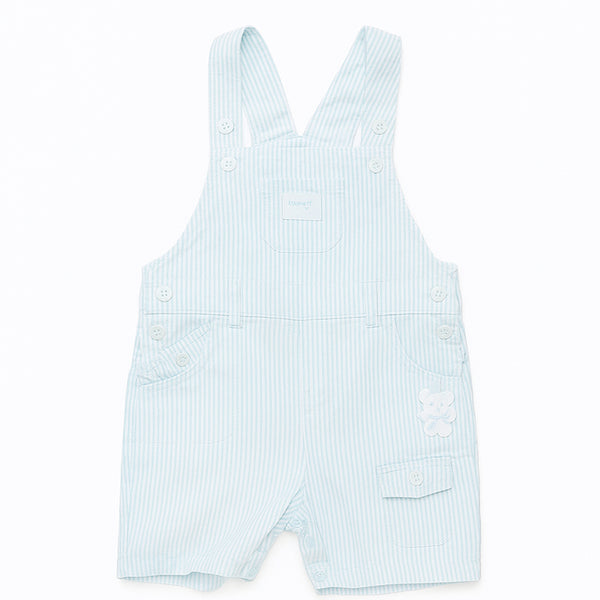 Boy Cotton Dungaree Sky Blue With White Lining