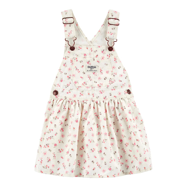 OSK Girl Off-white Floral Printed Dungaree